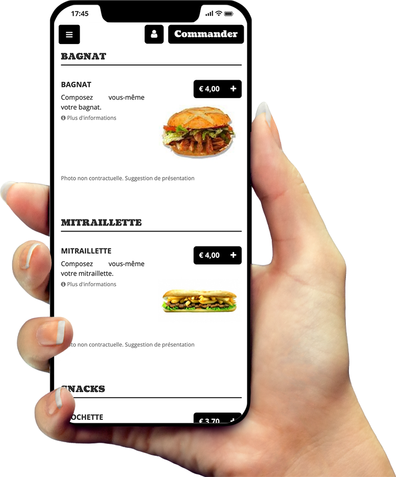 Voorbeeld van onze app op smartphone